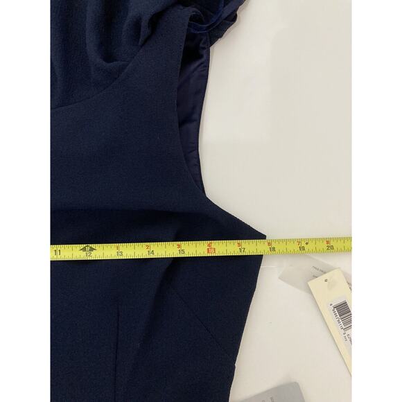 Eliza J Dark Navy Blue Ruffled Cocktail Dress Knee Length Lace Size 8 - Picture 6 of 8